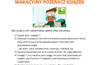 Przejdź do wpisu Konkurs „Wakacyjny pożeracz książek”