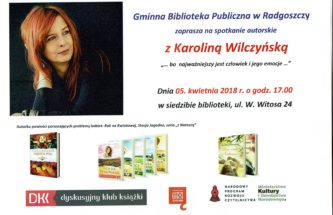 Przejdź do wpisu Zaproszenie na spotkanie autorskie z Karoliną Wilczyńską
